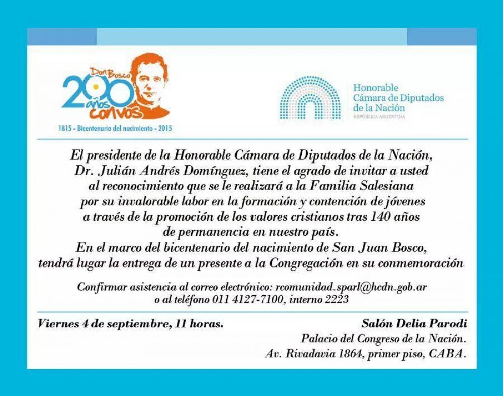 Evento en homenaje a Don Bosco, a 200 años de su fallecimiento Evento en homenaje a Don Bosco, a 200 años de su fallecimiento