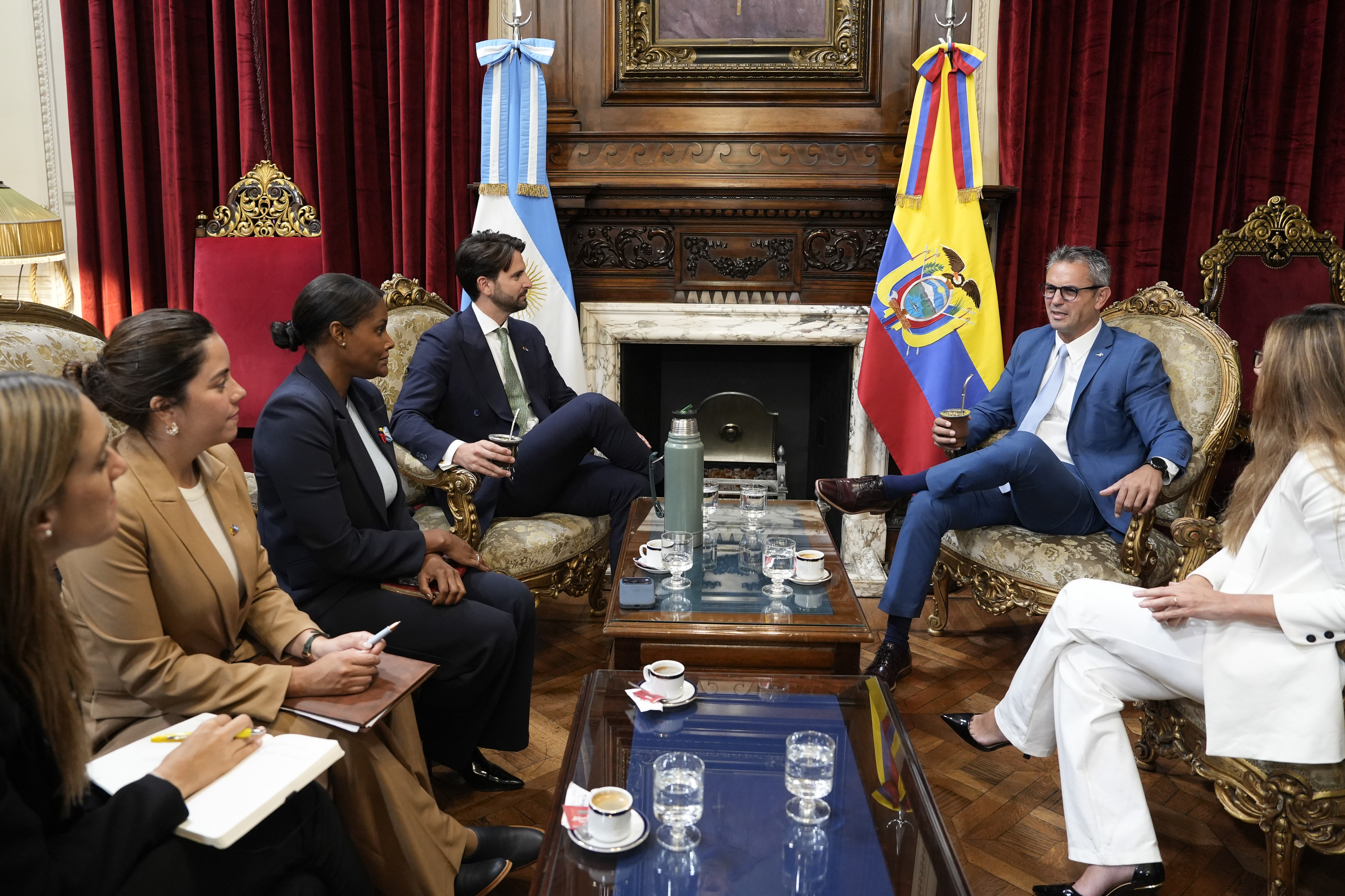 Martín Menem recibió al presidente de la Asamblea Nacional de Ecuador, Niels Olsen