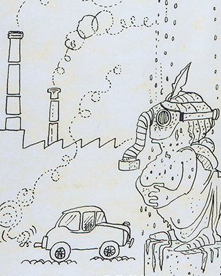 Dibujo del artista propiedad del Museo Legislativo